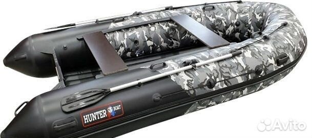 Надувная лодка Хантер 380 про кмф хаки нато