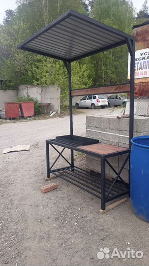 Мангал лофт с крышей