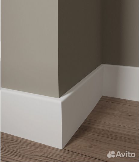 Мдф плинтус напольн. белый, до 2,4 м