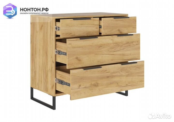 Комод Лофт дуб крафт золотой