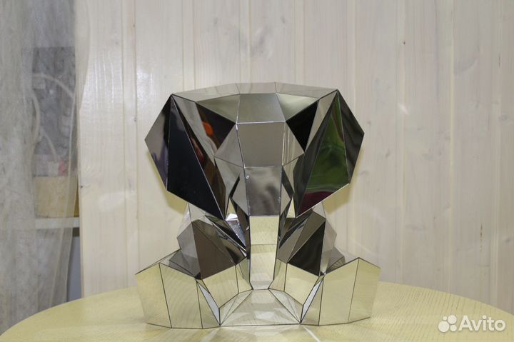 Зеркальный слон из полигональных фигур статуэтка