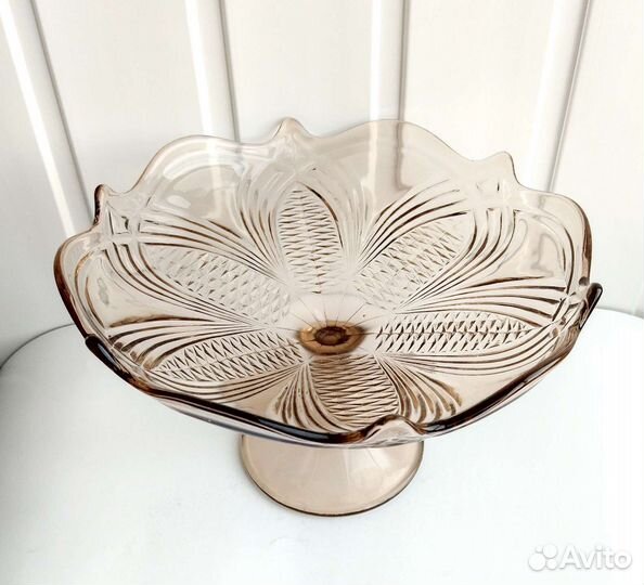 Ваза для фруктов цветное стекло