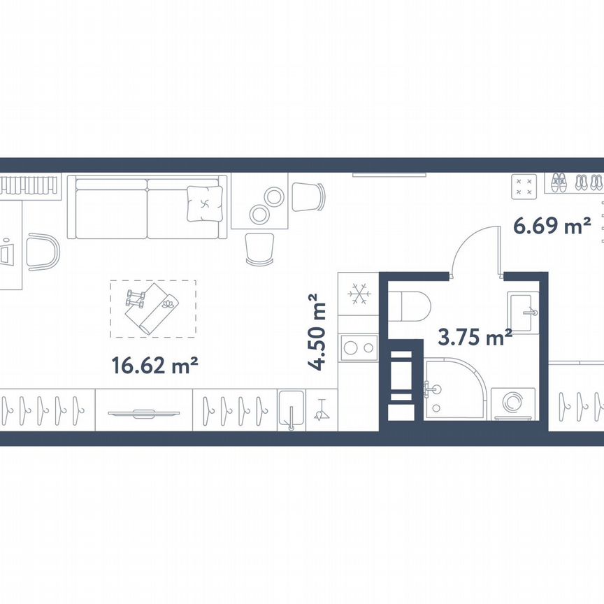 Квартира-студия, 31,6 м², 3/11 эт.