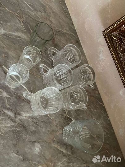Набор хрустальной посуды, кружки, стопки СССР