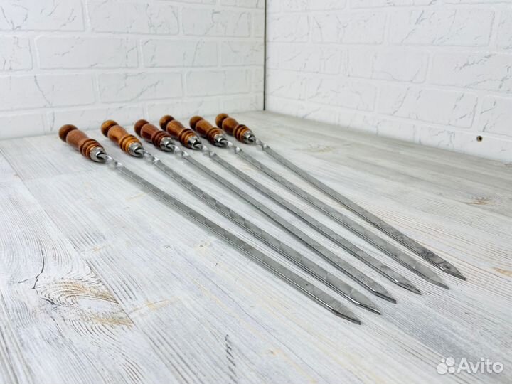 14*50 Шампур с деревянной ручкой из нерж