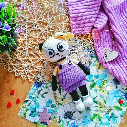 Панда, котик, Сердечко ручной работы