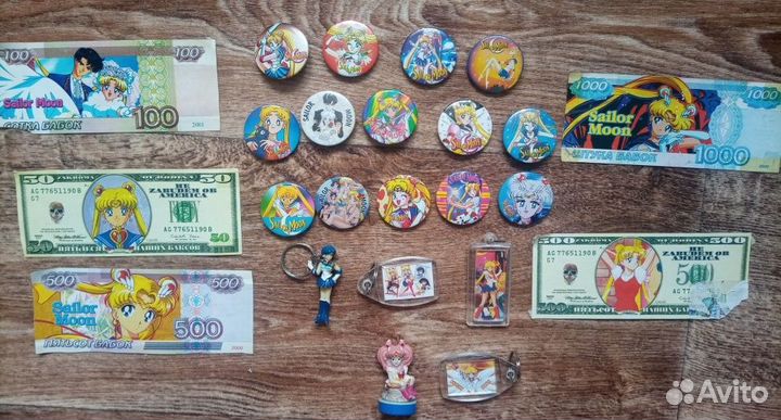Значки,печать,брелки, купюры Sailor moonсейлор Мун