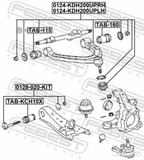 Febest 0124KDH200uplh рычаг подвески\ Toyota Hiace 13