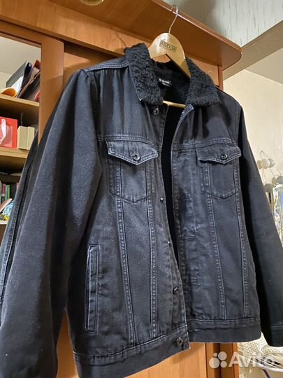 Джинсовая куртка (бомбер) с мехом