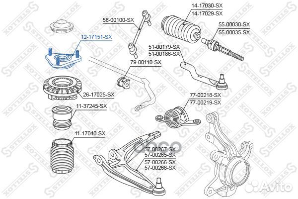 12-17151-SX опора амортизатора переднего Honda