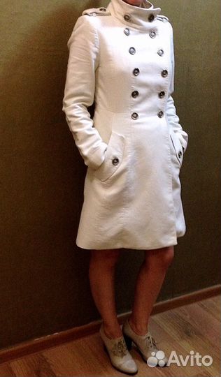 Пальто белое Mango 42 размер