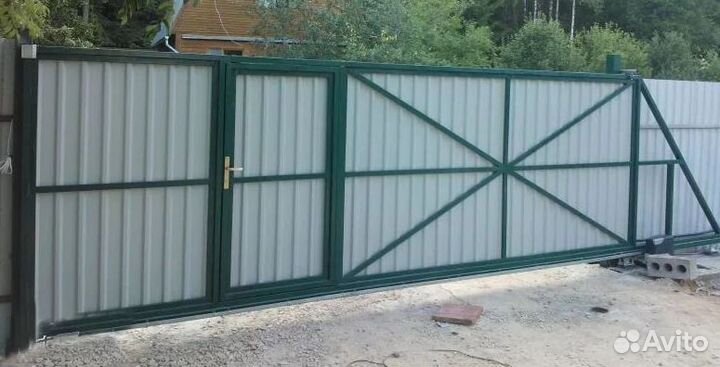 Откатные ворота под ключ с доставкой и установкой