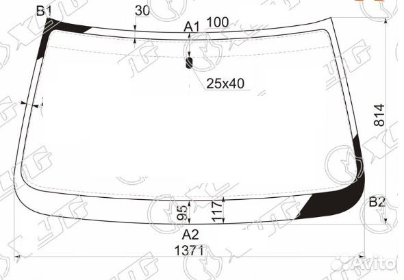 Стекло лобовое opel vectra A 4/5D 88-95