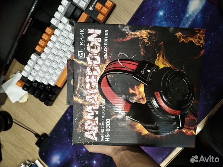 Проводные игровые наушники оклик