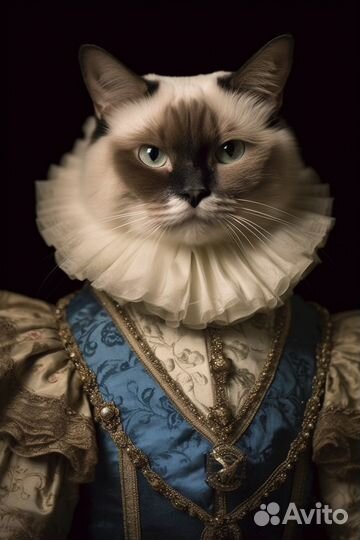 Портрет питомца, midjourney, фотошоп