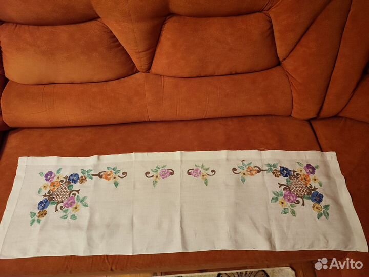 Накомодница антиквар. гладь, ришелье ручной работы