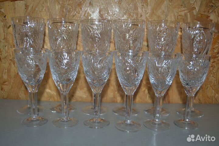 Фужеры бокалы рюмки хрусталь старые разные