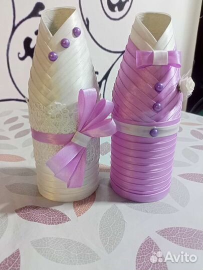 Украшения на шампанское свадебные