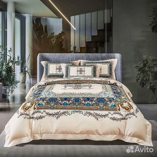 Постельное белье евро Hermes DE lux