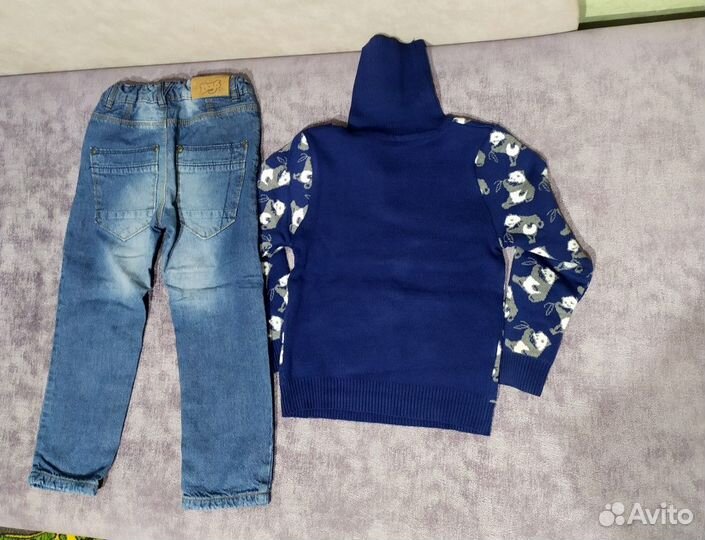 Вещи пакетом 104 110 джинсы, свитер