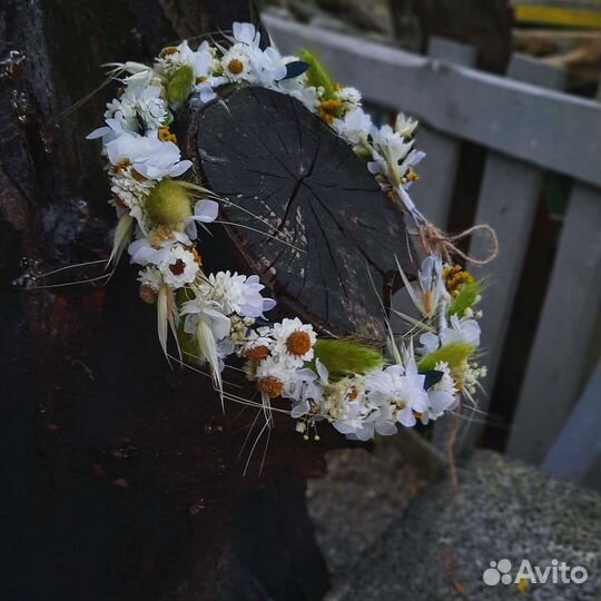 Венок на голову из сухоцветов