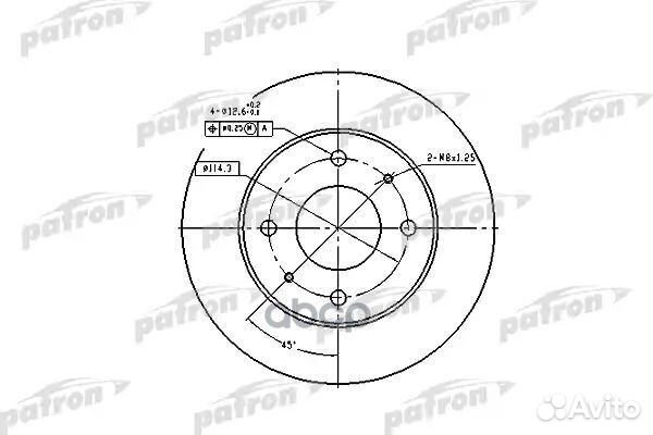 Диск тормозной передний 51712M2000 PBD1443 patron