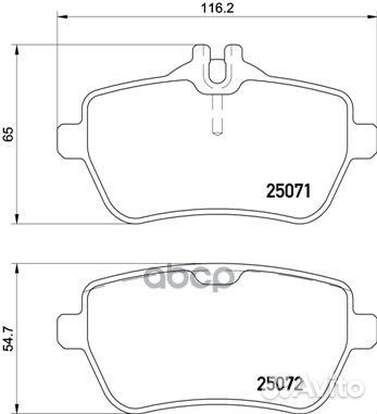 Колодки задние W222 A0084200820 P50117 Brembo
