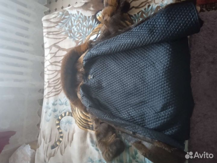 Шуба нутрия с песцом