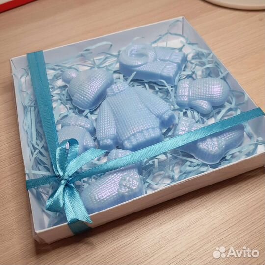 Мыло ручной работы вязаный набор