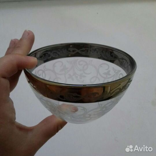 Стеклянная пиала набор из 3 штук новый