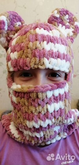 Шапка шлем для девочки