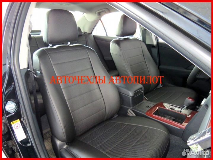 Чехлы Автопилот Toyota Camry v50 из экокожи чёрные