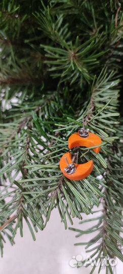 Серьги из натурального дерева