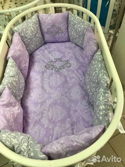 Набор бортиков в кроватку новый