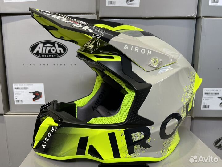 Кроссовый шлем Airoh twist 2.0 BIT yellow gloss