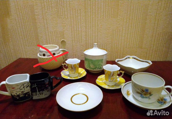 Кофейная пара, сахарница, пиала
