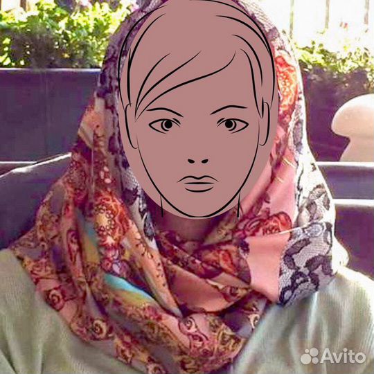 Дизайнерский платок, итал.смесов.шелк, кисти замша