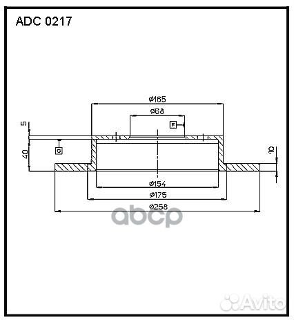 Диск тормозной зад ADC0217 allied nippon