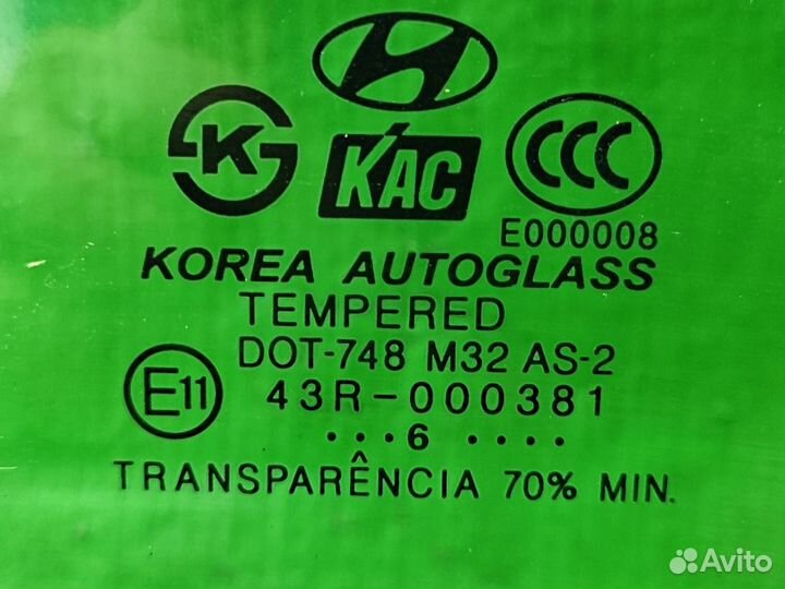 Стекло двери прав. зад. Hyundai Tucson