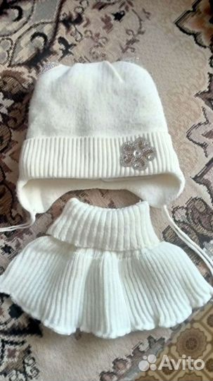 Комплект шапка и шарф для девочки