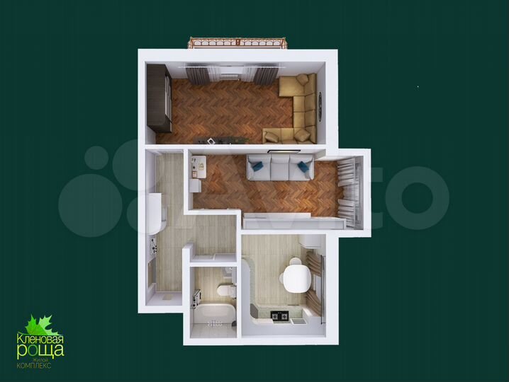 2-к. квартира, 51,7 м², 1/7 эт.