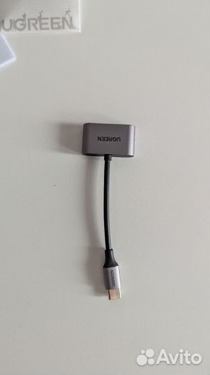 Адаптер Ugreen 2в1 aux mini jack 3.5 + usb type c