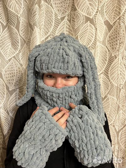 Шапка балаклава вязаная