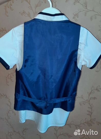 Школьный костюм для мальчика 134 синий+2 пары брюк