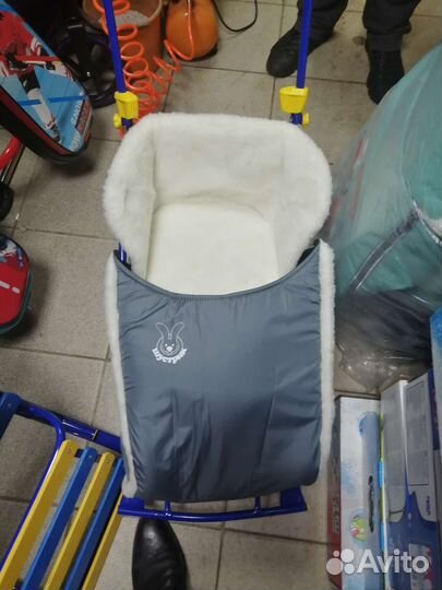 Зимний конверт в коляску санки на овчине