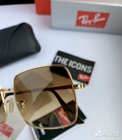 Очки ray ban square коричневые