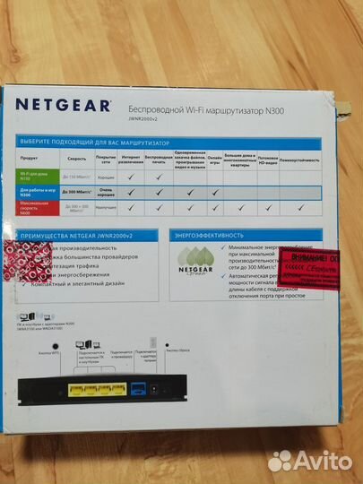 Беспроводной Wi-Fi маршрутизатор Netgear N300