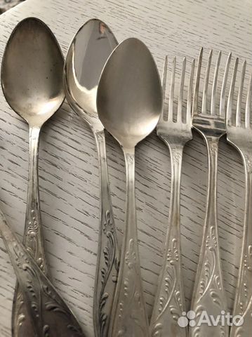 Мельхиоровые старинные ложки,вилки и ножи