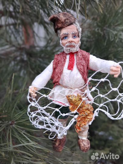 Ватная елочная игрушка