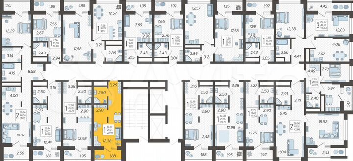 Квартира-студия, 22,9 м², 6/19 эт.